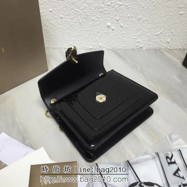 BVLGARI寶格麗 漆皮系列 小號 時尚 鏈條單肩斜挎包 34559 FYD1371